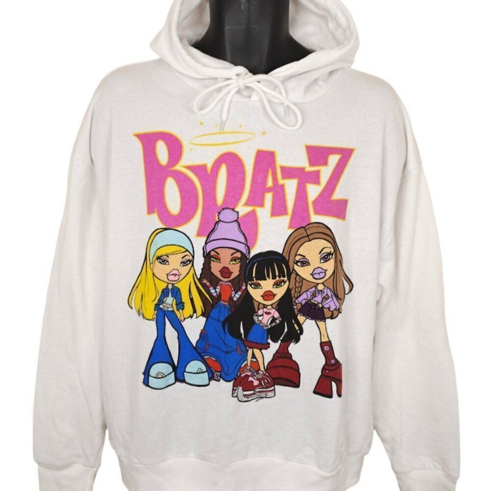 Bratz Sweatshirt Hoodie Mens Size Large White Fashion Dolls Animated TV Show - Picture 2 of 8